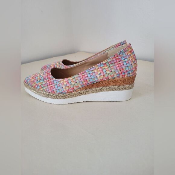 NEW Colorful Mosaic Wedge Heels Pointed Toe Espadrille Artsy Eclectic EU 36 US 6 - Picture 2 of 9